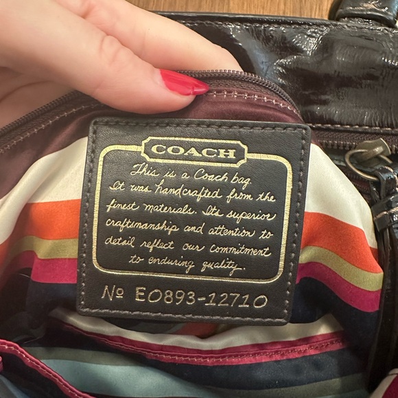 Coach Legacy Garcia Shoulder Bag, Brown Leather and Patent Leather, EUC - Picture 10 of 13